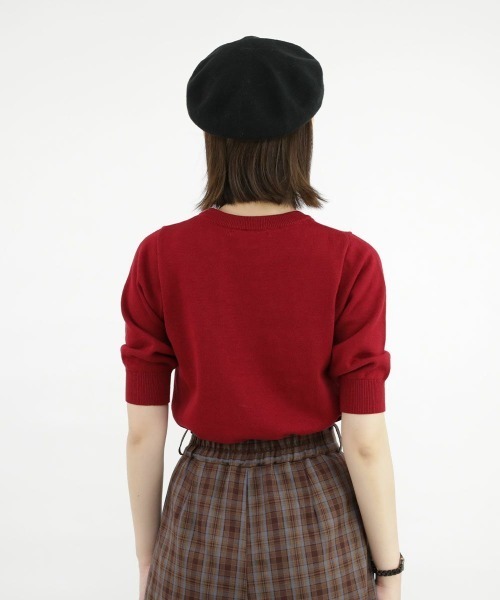 F i.n.t（フィント）の「レター刺繍5分袖ニットプルオーバー/fint（ニット/セーター・レディース・アイボリー/ブラック/レッド・FREE）」の19枚目の写真