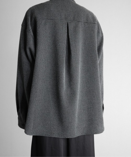 KUUUPY（クーピー）の「Front Tuck Tweed Shirt - フロントタックツイードシャツ（シャツ/ブラウス・メンズ・ブラック×ホワイト/ブラック×グレー・SMALL/MEDIUM/LARGE）」の19枚目の写真