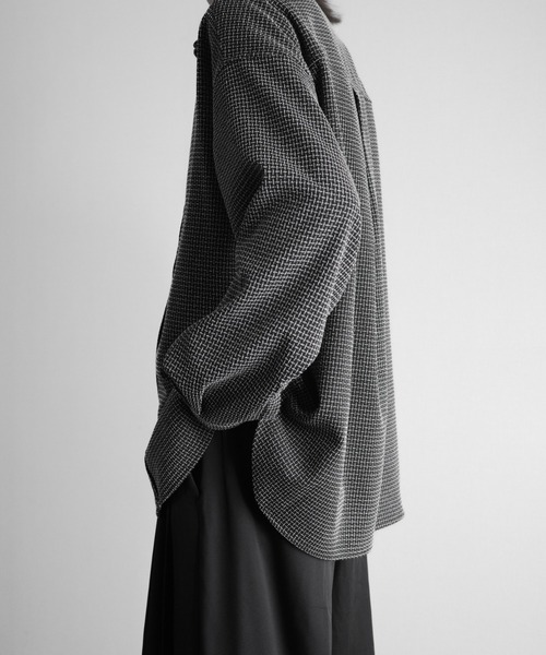 KUUUPY（クーピー）の「Front Tuck Tweed Shirt - フロントタックツイードシャツ（シャツ/ブラウス・メンズ・ブラック×ホワイト/ブラック×グレー・SMALL/MEDIUM/LARGE）」の18枚目の写真
