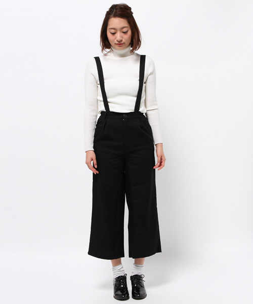 WEGO（ウィゴー）の「WEGO/サスペンダー付きワイドパンツ（その他パンツ・レディース・ブラック/グレー系その他/オフホワイト/グレー/ブラック系その他/ダークブラウン・FREE）」の7枚目の写真