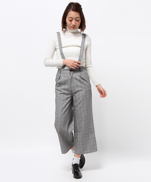 WEGO（ウィゴー）の「WEGO/サスペンダー付きワイドパンツ（その他パンツ・レディース・ブラック/グレー系その他/オフホワイト/グレー/ブラック系その他/ダークブラウン・FREE）」の16枚目の写真