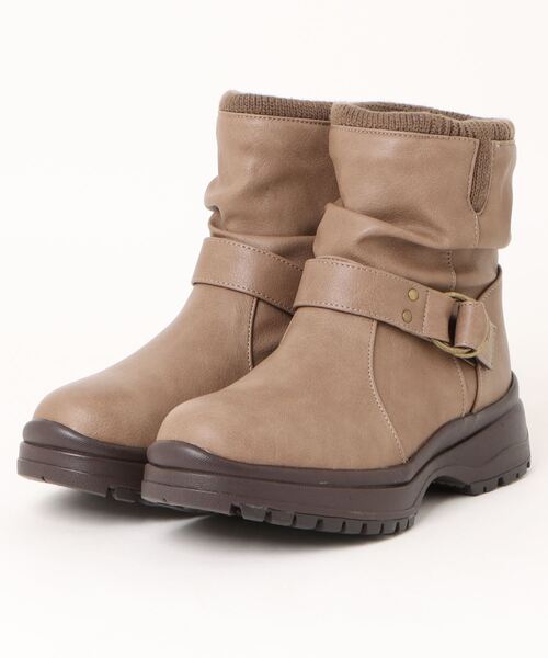 Chloé ブラウン レザー ニット ショートブーツ　新品　未使用　箱付 Piedi Nudi（ピエディヌーディ）の「BCC リブニット ベルト使いブーツ