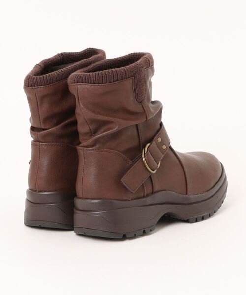 Piedi Nudi（ピエディヌーディ）の「BCC リブニット ベルト使いブーツ（ブーツ・レディース・ダークブラウン/アッシュブラウン/ブラック・L/M/LL/S）」の4枚目の写真