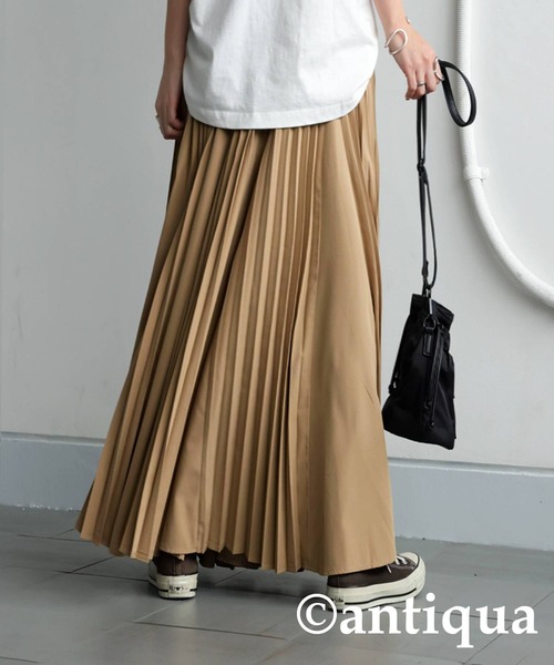 antiqua(アンティカ)の「プリーツフレアスカート(スカート・レディース・ブラック/ベージュ・ONESIZE)」の14枚目の写真