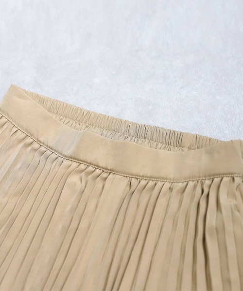 antiqua(アンティカ)の「プリーツフレアスカート(スカート・レディース・ブラック/ベージュ・ONESIZE)」の6枚目の写真