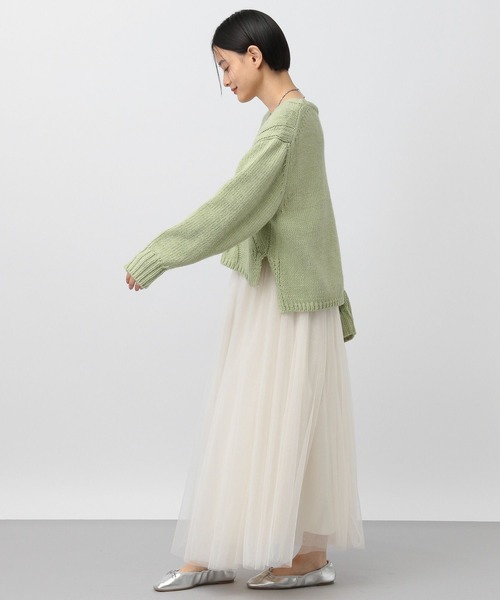 A part by（アパートバイ）の「イタリーケーブルBIGプルオーバーニット（ニット/セーター・レディース・アイボリー/チャコールグレー/グリーン系その他4・FREE）」の12枚目の写真