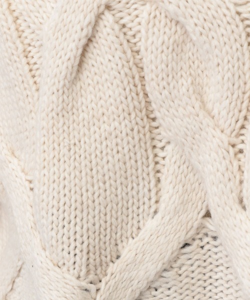 A part by（アパートバイ）の「イタリーケーブルBIGプルオーバーニット（ニット/セーター・レディース・アイボリー/チャコールグレー/グリーン系その他4・FREE）」の22枚目の写真
