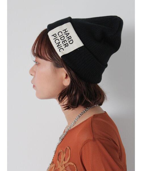 ehka sopo(エヘカソポ)の「パッチ付ニットキャップ(ハット・レディース・ブルー/キナリ/ブラック・F)」の3枚目の写真
