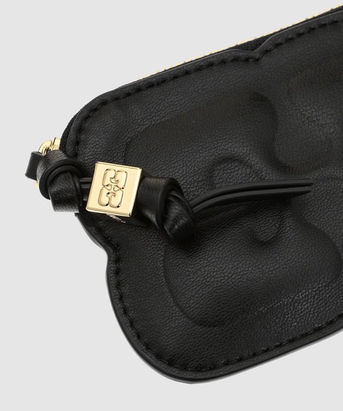 【GANNI】 ブラック Bou 財布 GANNI/ガニー】Bou Compact Zipped Wallet：財布（財布・コイン