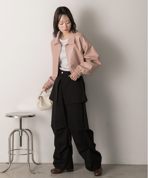 ad thie(アドティエ)の「スカート付き タックフレアパンツ(その他パンツ・レディース・ブラック/オフホワイト/ベージュ・FREE)」の13枚目の写真