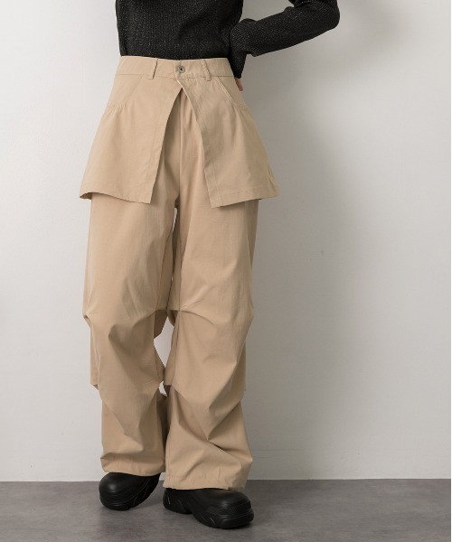 ad thie(アドティエ)の「スカート付き タックフレアパンツ(その他パンツ・レディース・ブラック/オフホワイト/ベージュ・FREE)」の17枚目の写真