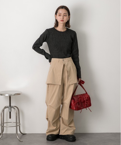 ad thie(アドティエ)の「スカート付き タックフレアパンツ(その他パンツ・レディース・ブラック/オフホワイト/ベージュ・FREE)」の18枚目の写真