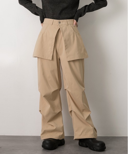 ad thie(アドティエ)の「スカート付き タックフレアパンツ(その他パンツ・レディース・ブラック/オフホワイト/ベージュ・FREE)」の20枚目の写真
