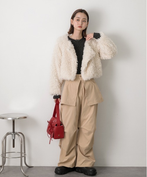 ad thie(アドティエ)の「スカート付き タックフレアパンツ(その他パンツ・レディース・ブラック/オフホワイト/ベージュ・FREE)」の21枚目の写真