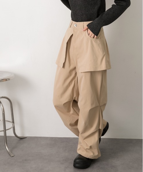 ad thie(アドティエ)の「スカート付き タックフレアパンツ(その他パンツ・レディース・ブラック/オフホワイト/ベージュ・FREE)」の22枚目の写真