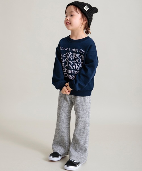 DRC branshes(ディーアールシーブランシェス)の「【DRC】リブニットフレアパンツ(その他パンツ・キッズ・ブラック/アイボリー/杢グレー/ブルーグレー/グレイッシュベージュ・90/100/110/130/120/150/140)」の4枚目の写真