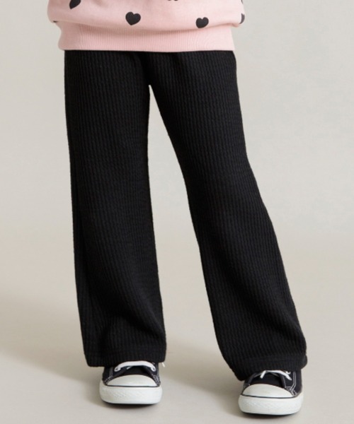 DRC branshes(ディーアールシーブランシェス)の「【DRC】リブニットフレアパンツ(その他パンツ・キッズ・ブラック/アイボリー/杢グレー/ブルーグレー/グレイッシュベージュ・90/100/110/130/120/150/140)」の2枚目の写真