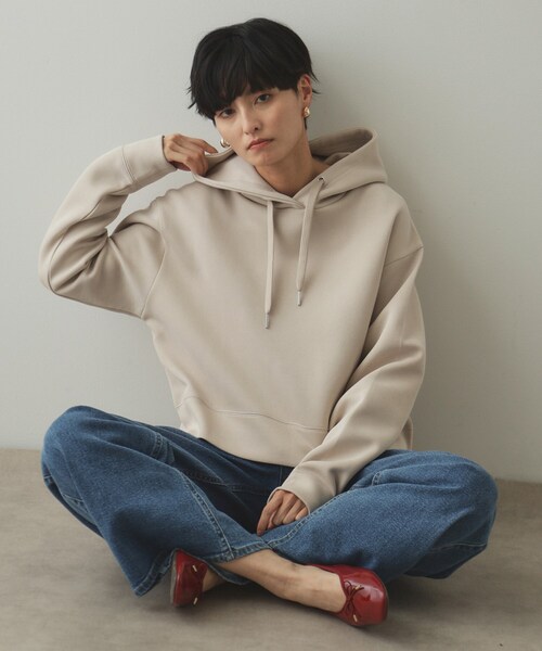 OPAQUE.CLIP（オペークドットクリップ）の「◆ショートフーディ/セットアップ対応【洗濯機洗い可】（パーカー・レディース・ブラック/ライトベージュ/グレー/チャコール・38/40/42）」の4枚目の写真