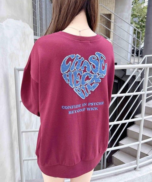 INGNI（イング）の「Backハートスウェットチュニック（スウェット・レディース・オフホワイト/チャコールグレー/バーガンディー/オートミール・M）」の4枚目の写真