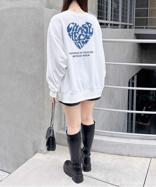 INGNI（イング）の「Backハートスウェットチュニック（スウェット・レディース・オフホワイト/チャコールグレー/バーガンディー/オートミール・M）」の12枚目の写真