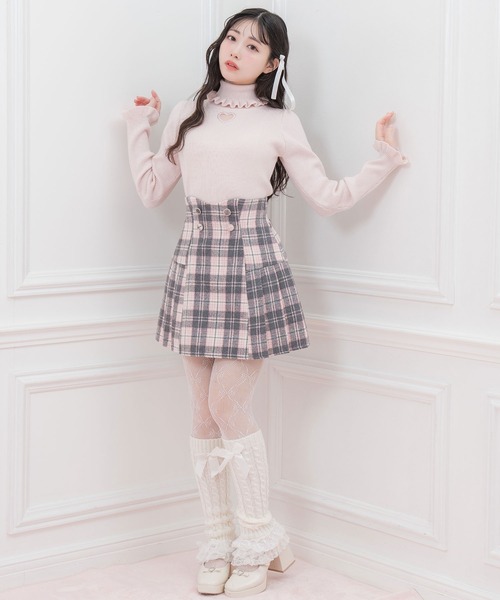 Honey Cinnamon(ハニーシナモン)の「ハート開きラインストーンタートルニット(ニット/セーター・レディース・ピンク/ホワイト/ブラック・FREE)」の12枚目の写真