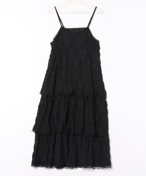 merrylatte（メリーラテ）の「フリルティアードキャミワンピース（ワンピース・レディース・ブラック/ホワイト・MEDIUM/LARGE/SMALL）」の4枚目の写真