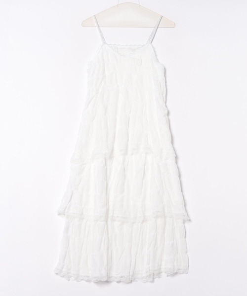 merrylatte（メリーラテ）の「フリルティアードキャミワンピース（ワンピース・レディース・ブラック/ホワイト・MEDIUM/LARGE/SMALL）」の3枚目の写真