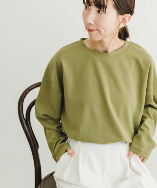 ITEMS URBANRESEARCH(アイテムズ アーバンリサーチ)の「カットジョーゼットロングTシャツ(Tシャツ/カットソー・レディース・チャコールグレー/オフホワイト/ライトカーキ・FREE)」の3枚目の写真