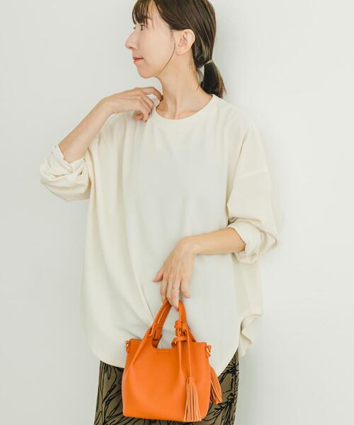 ITEMS URBANRESEARCH(アイテムズ アーバンリサーチ)の「カットジョーゼットロングTシャツ(Tシャツ/カットソー・レディース・チャコールグレー/オフホワイト/ライトカーキ・FREE)」の5枚目の写真