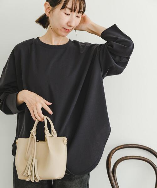 ITEMS URBANRESEARCH(アイテムズ アーバンリサーチ)の「カットジョーゼットロングTシャツ(Tシャツ/カットソー・レディース・チャコールグレー/オフホワイト/ライトカーキ・FREE)」の22枚目の写真