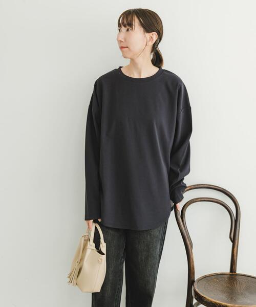 ITEMS URBANRESEARCH(アイテムズ アーバンリサーチ)の「カットジョーゼットロングTシャツ(Tシャツ/カットソー・レディース・チャコールグレー/オフホワイト/ライトカーキ・FREE)」の21枚目の写真