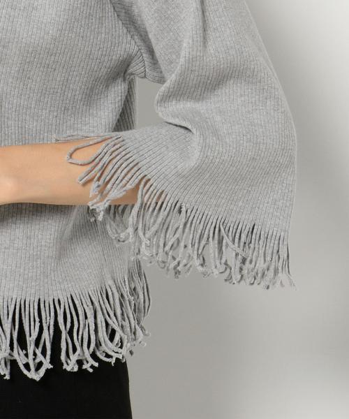 Another Edition（アナザーエディション）の「リブタチキリフリンジＴシャツ/AEBC リブタチキリ T◆（Tシャツ/カットソー・レディース・ブラック/ライトグレー/ライム・フリー）」の9枚目の写真