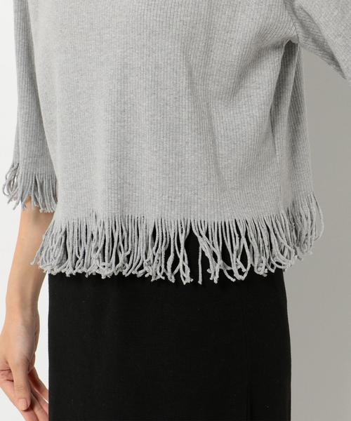 Another Edition（アナザーエディション）の「リブタチキリフリンジＴシャツ/AEBC リブタチキリ T◆（Tシャツ/カットソー・レディース・ブラック/ライトグレー/ライム・フリー）」の10枚目の写真