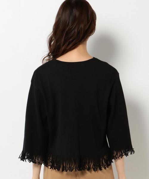 Another Edition（アナザーエディション）の「リブタチキリフリンジＴシャツ/AEBC リブタチキリ T◆（Tシャツ/カットソー・レディース・ブラック/ライトグレー/ライム・フリー）」の12枚目の写真