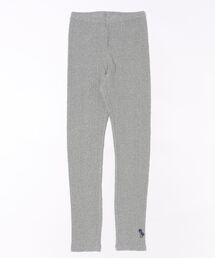 ケーブルジャカードフラワーワンポイント刺繍レギンス