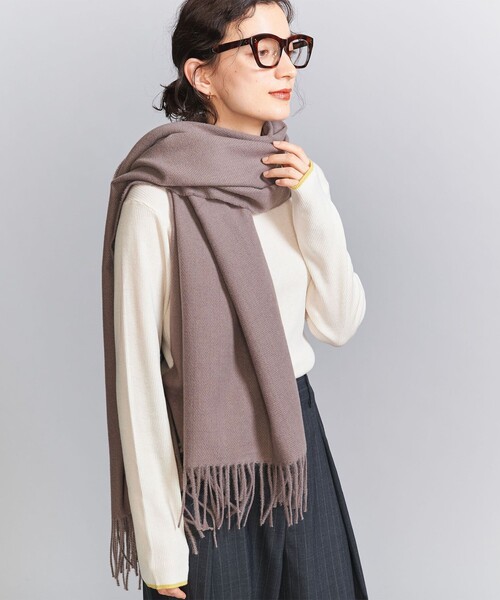 BEAUTY&YOUTH UNITED ARROWS（ビューティーアンドユースユナイテッドアローズ）の「ソフト ソリッド ストール（ストール/ショール・レディース・オフホワイト/イエロー/モカ・FREE）」の3枚目の写真