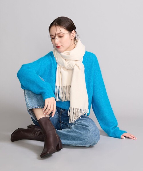 BEAUTY&YOUTH UNITED ARROWS（ビューティーアンドユースユナイテッドアローズ）の「ソフト ソリッド ストール（ストール/ショール・レディース・オフホワイト/イエロー/モカ・FREE）」の4枚目の写真