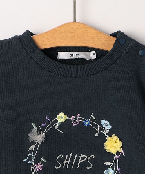 SHIPS(シップス)の「SHIPS KIDS:80~90cm / ミュージック フラワー スウェット(スウェット・キッズ・オフホワイト/ネイビー・80/90)」の9枚目の写真