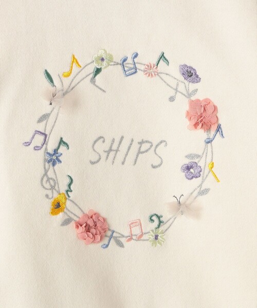 SHIPS(シップス)の「SHIPS KIDS:80~90cm / ミュージック フラワー スウェット(スウェット・キッズ・オフホワイト/ネイビー・80/90)」の5枚目の写真