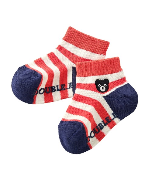DOUBLE_B（ダブルビー）の「ボーダーローカットソックス（ソックス/靴下・キッズ・イエロー/ブルー/オレンジ・11-13cm/15-17cm/13-15cm/17-19cm/19-21cm）」の3枚目の写真