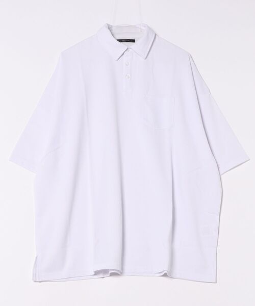 ARCHIVER(アーカイバ)の「梨地 ビッグシルエットポロシャツ(ポロシャツ・メンズ・ホワイト/ライトグレー・LARGE/MEDIUM)」の3枚目の写真