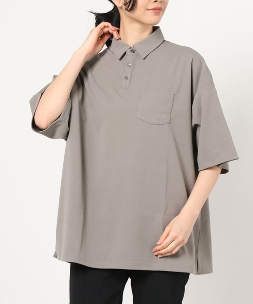 ARCHIVER(アーカイバ)の「梨地 ビッグシルエットポロシャツ(ポロシャツ・メンズ・ホワイト/ライトグレー・LARGE/MEDIUM)」の4枚目の写真
