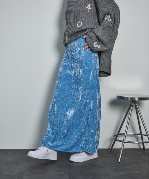 希少✨ COMME des GARÇONS フリンジ ベロア スカート セール】 カラーベロアスカート （ロング・マキシ丈スカート