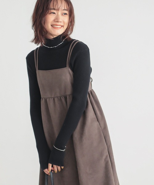 n'OrLABEL(ノアールレーベル)の「フェイクスウェードキャミワンピース(ワンピース・レディース・モカ/ブラック・1/2)」の21枚目の写真