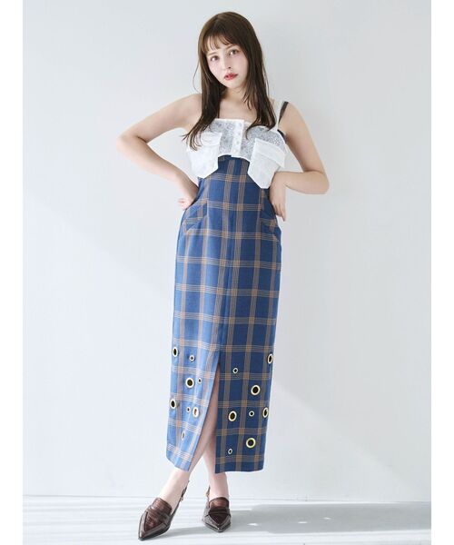 dazzlin（ダズリン）の「ダブルポケットマテリアルビスチェ（ベスト・レディース・オフホワイト/キャメル・SMALL/MEDIUM）」の6枚目の写真