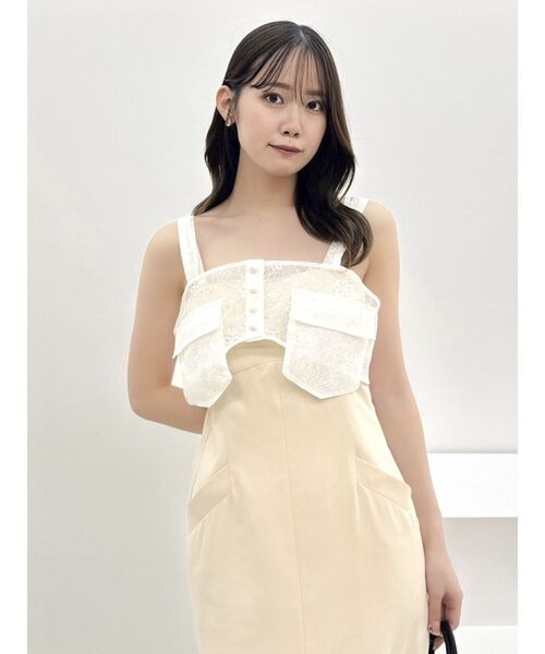 dazzlin（ダズリン）の「ダブルポケットマテリアルビスチェ（ベスト・レディース・オフホワイト/キャメル・SMALL/MEDIUM）」の16枚目の写真