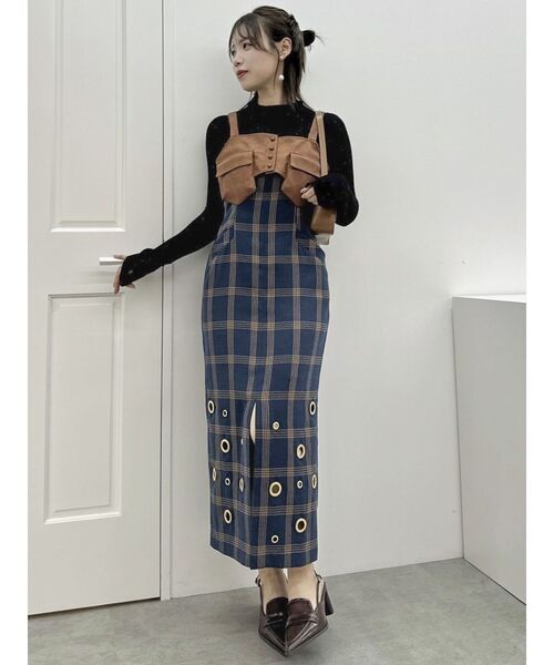 dazzlin（ダズリン）の「ダブルポケットマテリアルビスチェ（ベスト・レディース・オフホワイト/キャメル・SMALL/MEDIUM）」の21枚目の写真