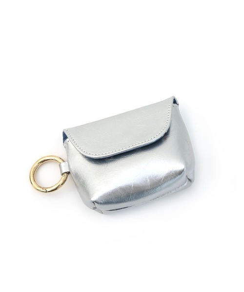 colleca la（コレカラ）の「リングカラビナ付き エナメルイヤホンケース/ミニポーチ（ヘッドフォン/イヤホン・レディース・ブラック/シルバー/パープル・FREE）」の10枚目の写真