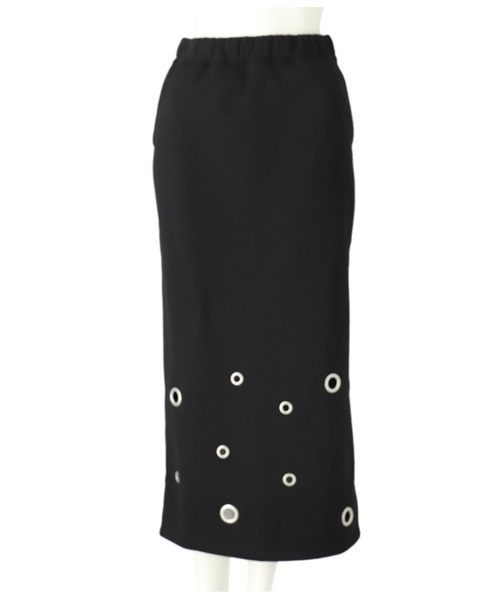 Settimissimo（セッティミッシモ）の「裏起毛アイレットナロースカート（スカート・レディース・ブラック/オフホワイト・FREE）」の21枚目の写真