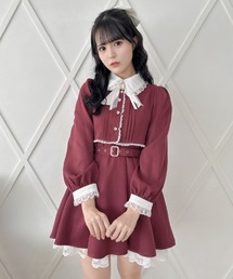 ROJITA ツーピー風ベルトポイントワンピース パープル 量産型 ROJITA（ロジータ）の「ツーピー風ベルトポイントワンピース